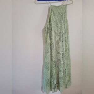 Green Laced Midi Dress